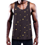 Moon Phase And Stars Pattern Print Training Tank Top