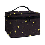 Moon Phase And Stars Pattern Print Travel Makeup Bag