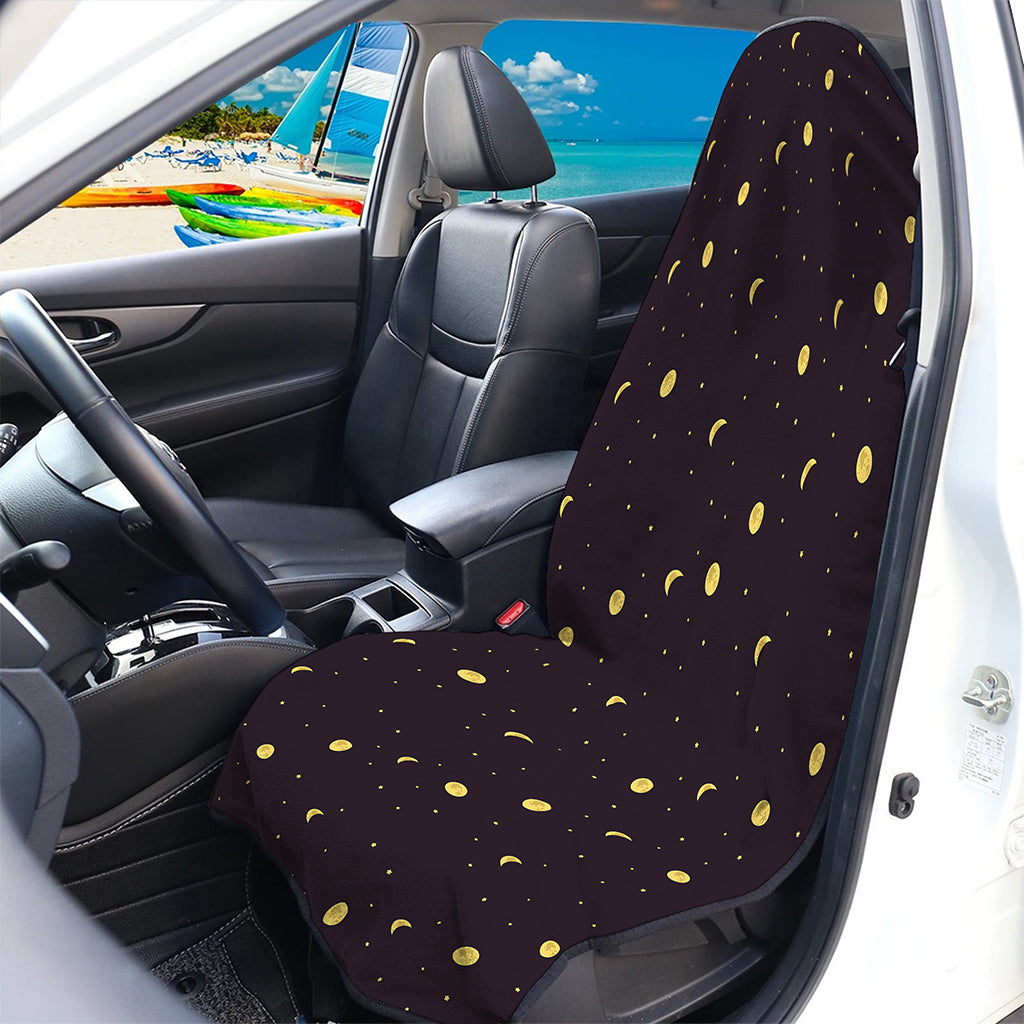 Moon Phase And Stars Pattern Print Waterproof Car Seat Cover