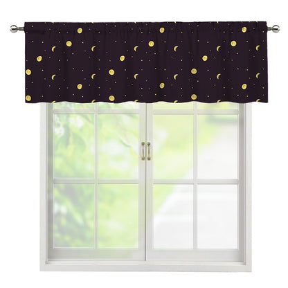 Moon Phase And Stars Pattern Print Window Valance