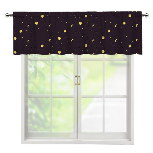 Moon Phase And Stars Pattern Print Window Valance