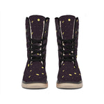 Moon Phase And Stars Pattern Print Winter Boots