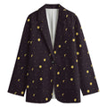 Moon Phase And Stars Pattern Print Women's Blazer