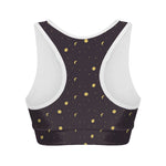 Moon Phase And Stars Pattern Print Women's Sports Bra