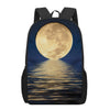 Moonlight On The Sea Print 17 Inch Backpack