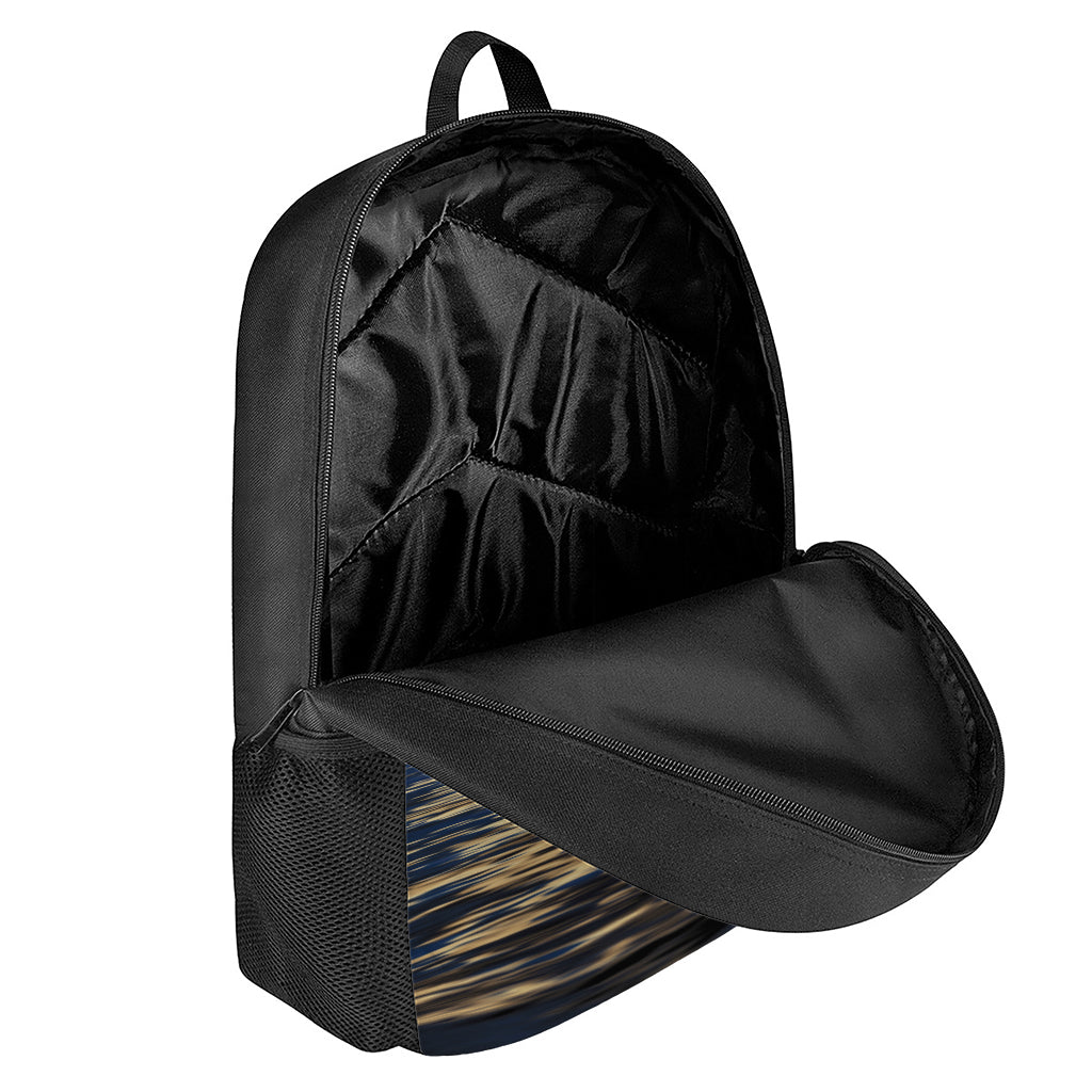 Moonlight On The Sea Print 17 Inch Backpack