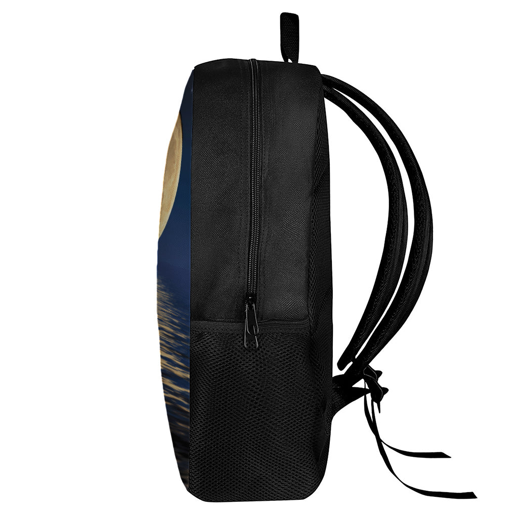 Moonlight On The Sea Print 17 Inch Backpack