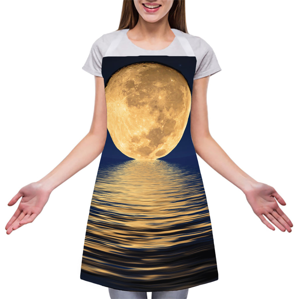 Moonlight On The Sea Print Adjustable Apron
