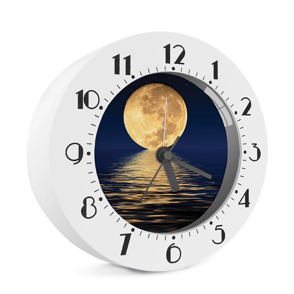 Moonlight On The Sea Print Alarm Clock
