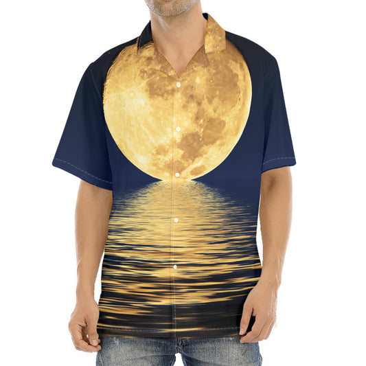 Moonlight On The Sea Print Aloha Shirt