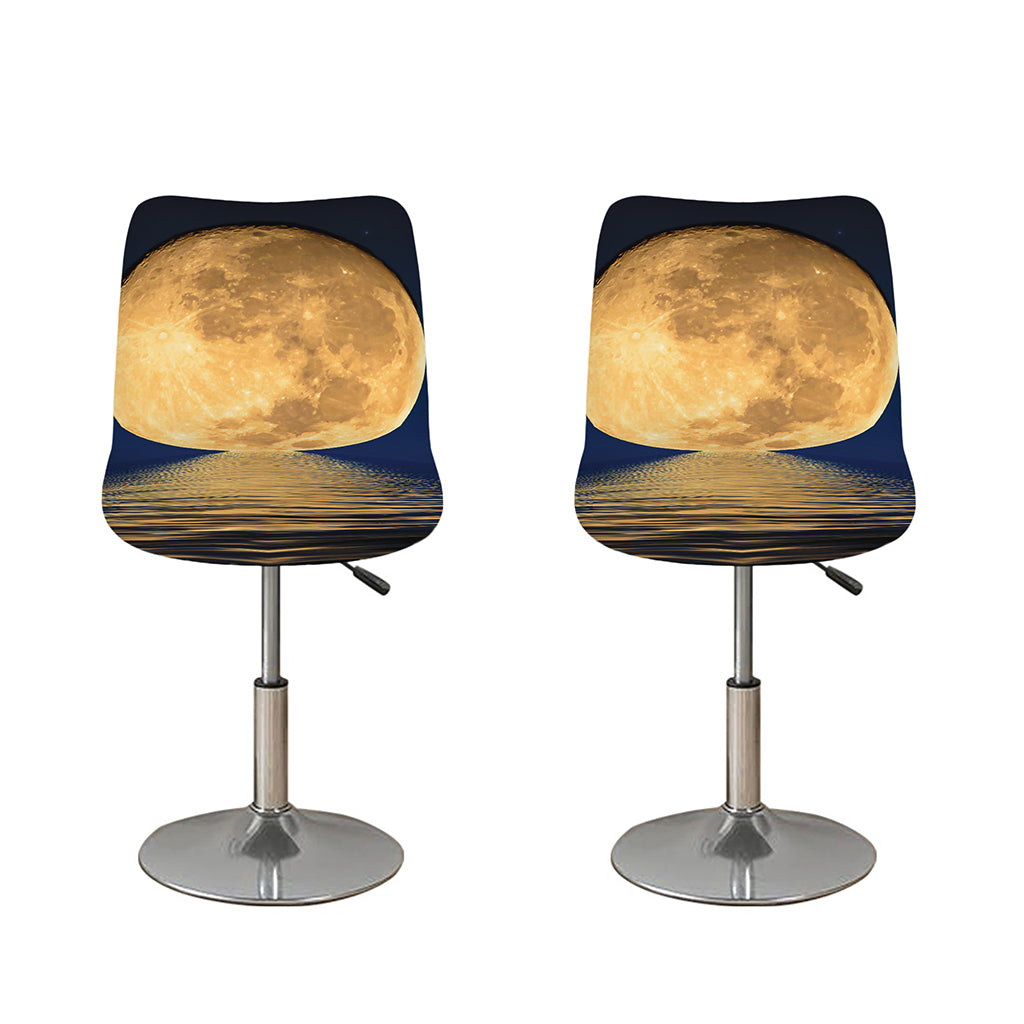 Moonlight On The Sea Print Bar Stool Covers
