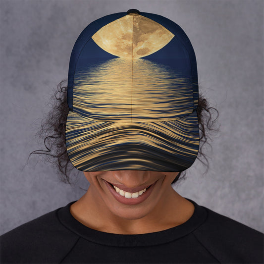 Moonlight On The Sea Print Baseball Cap