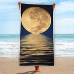 Moonlight On The Sea Print Beach Towel