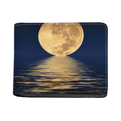 Moonlight On The Sea Print Bifold Wallet