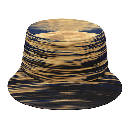 Moonlight On The Sea Print Bucket Hat