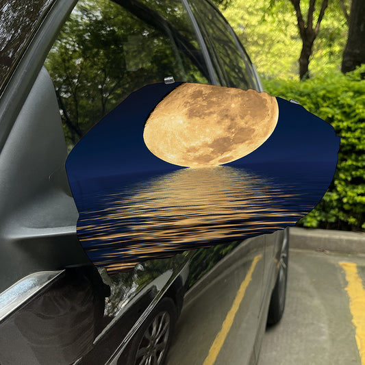 Moonlight On The Sea Print Car Side Mirror Covers