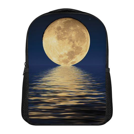 Moonlight On The Sea Print Casual Backpack