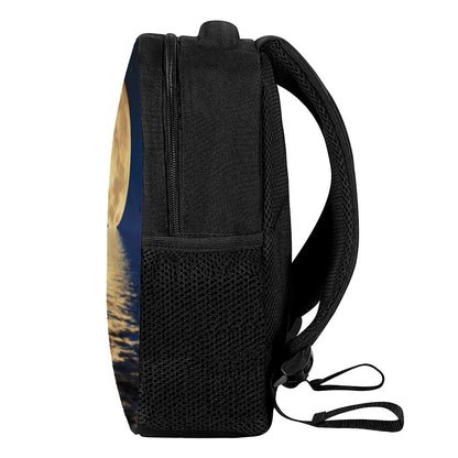 Moonlight On The Sea Print Casual Backpack