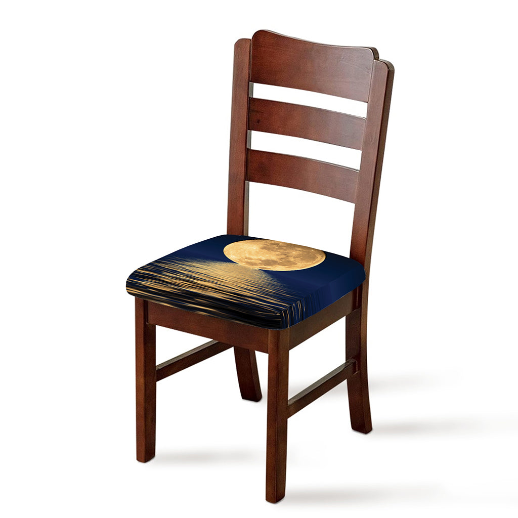 Moonlight On The Sea Print Chair Cushion Cover
