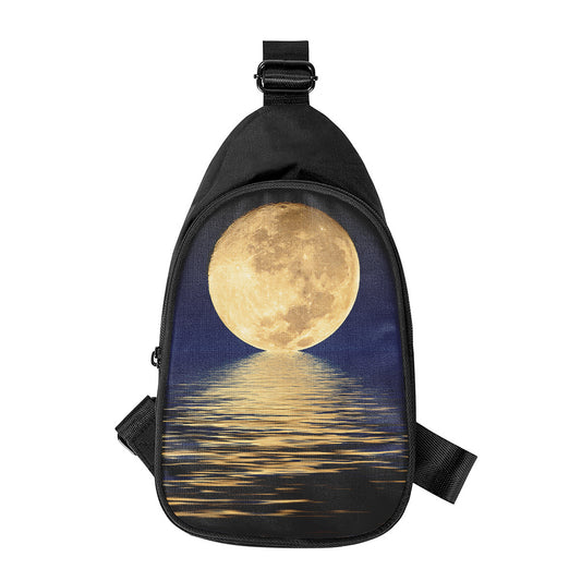 Moonlight On The Sea Print Chest Bag