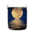 Moonlight On The Sea Print Collapsible Laundry Basket