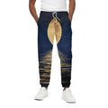 Moonlight On The Sea Print Cotton Sweatpants