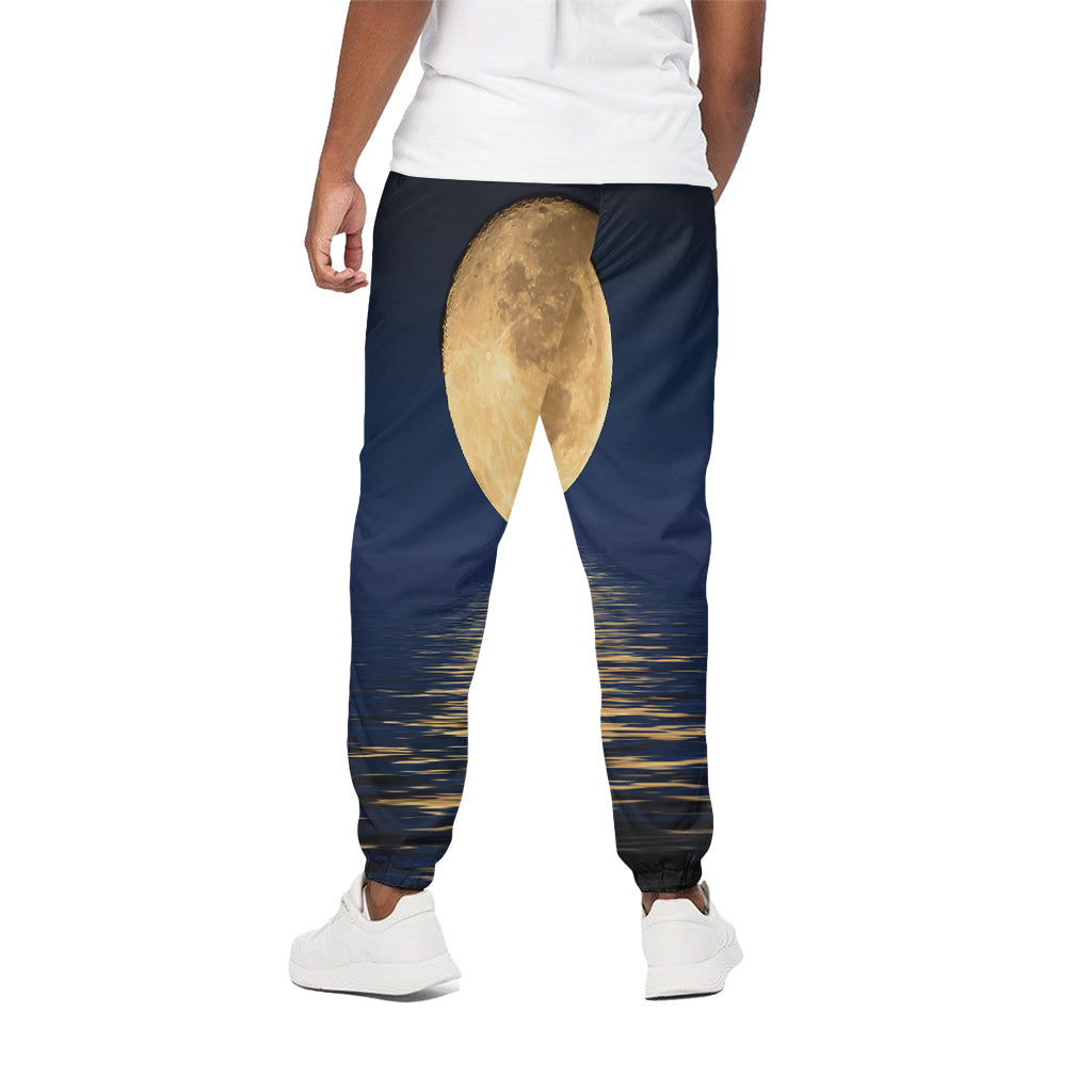 Moonlight On The Sea Print Cotton Pants
