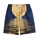 Moonlight On The Sea Print Cotton Shorts