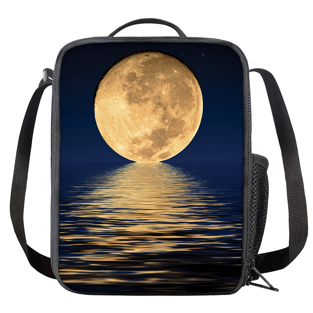 Moonlight On The Sea Print Crossbody Lunch Bag