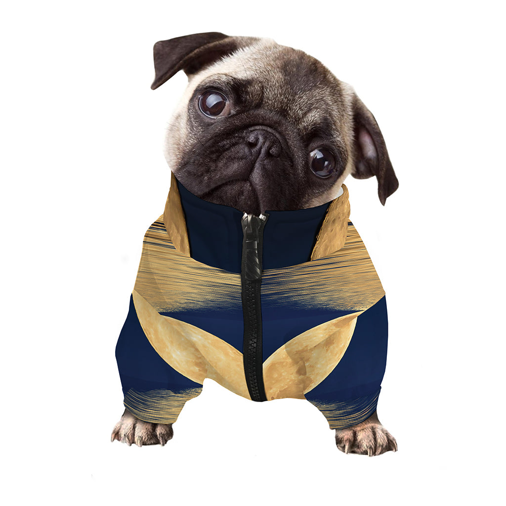 Moonlight On The Sea Print Dog Zip Up Jacket