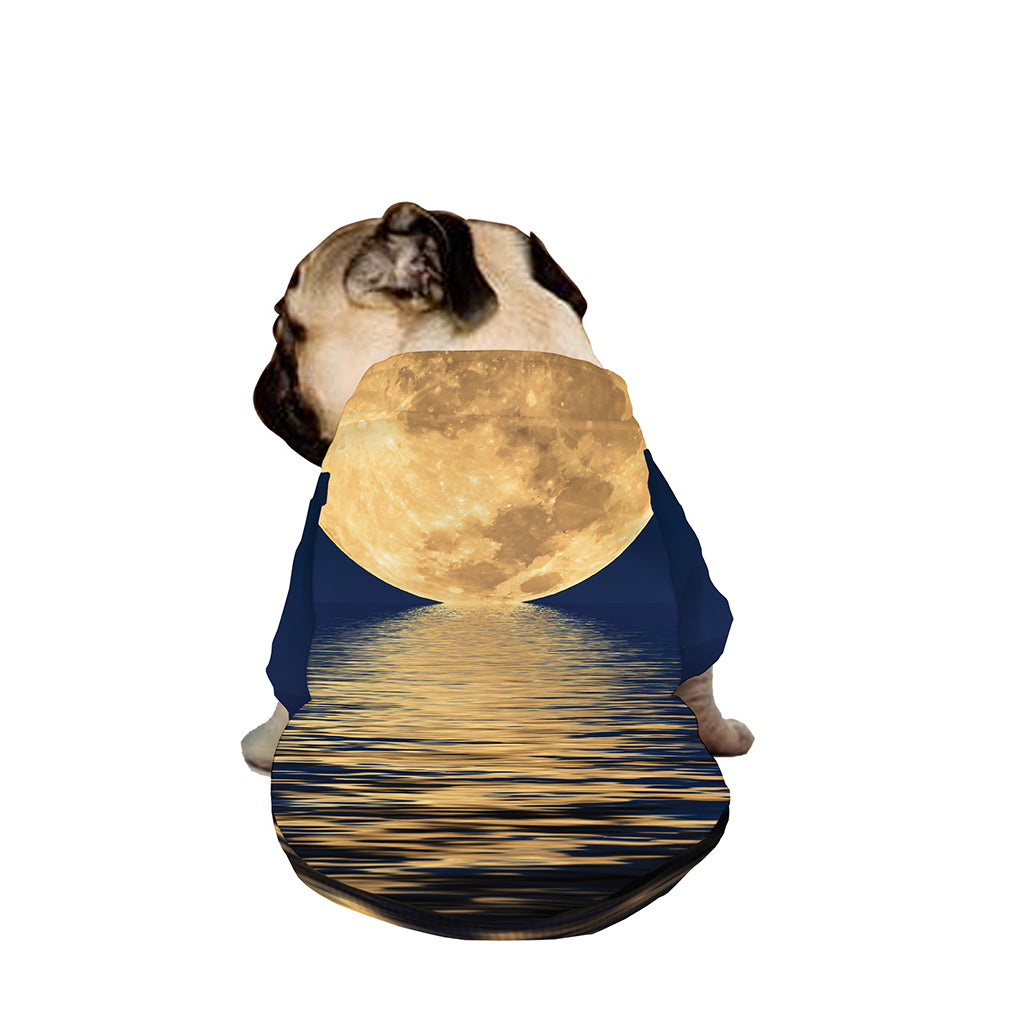 Moonlight On The Sea Print Dog Zip Up Jacket
