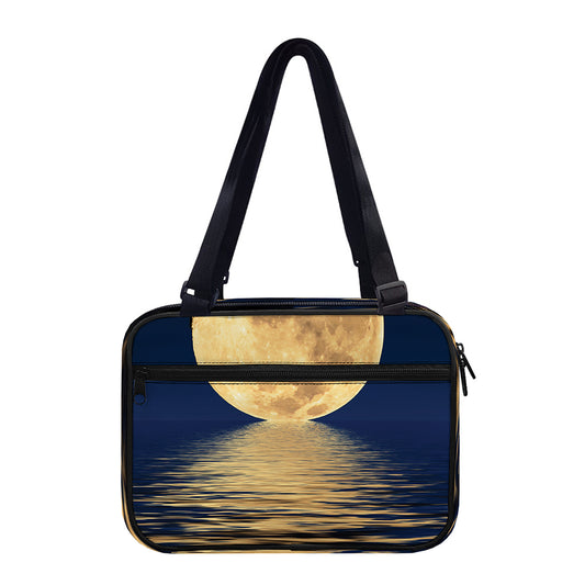 Moonlight On The Sea Print Double Strap Bible Bag