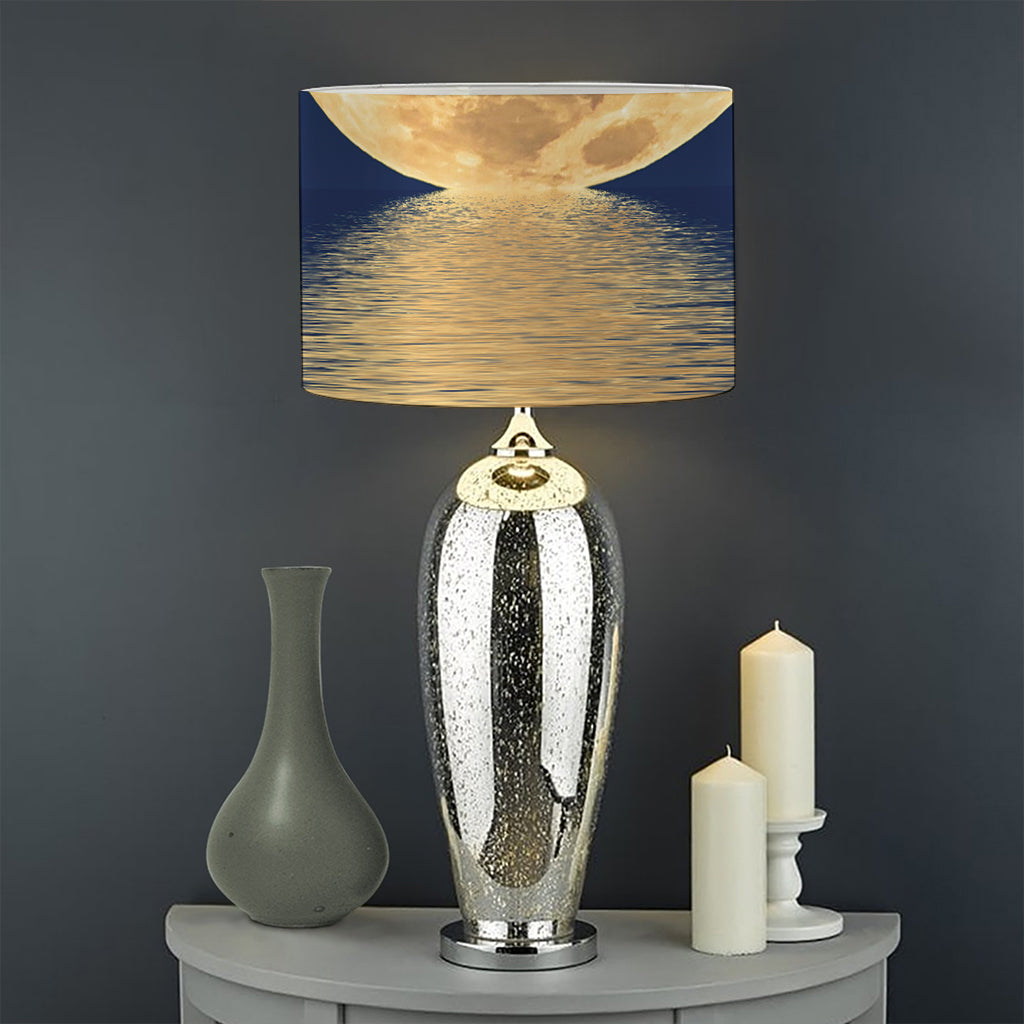 Moonlight On The Sea Print Drum Lamp Shade