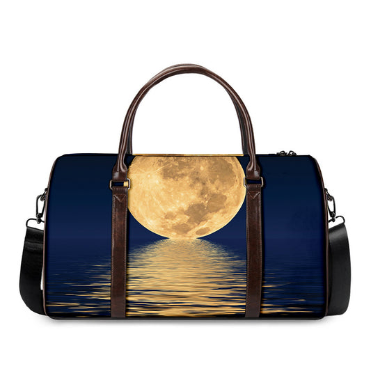 Moonlight On The Sea Print Duffle Bag