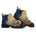 Moonlight On The Sea Print Flat Ankle Boots