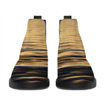 Moonlight On The Sea Print Flat Ankle Boots