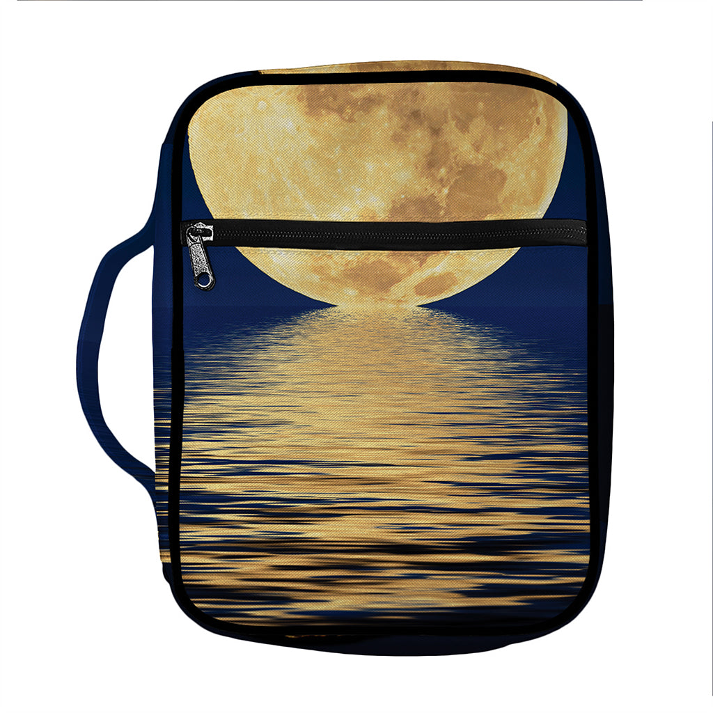 Moonlight On The Sea Print Front Pocket Bible Bag