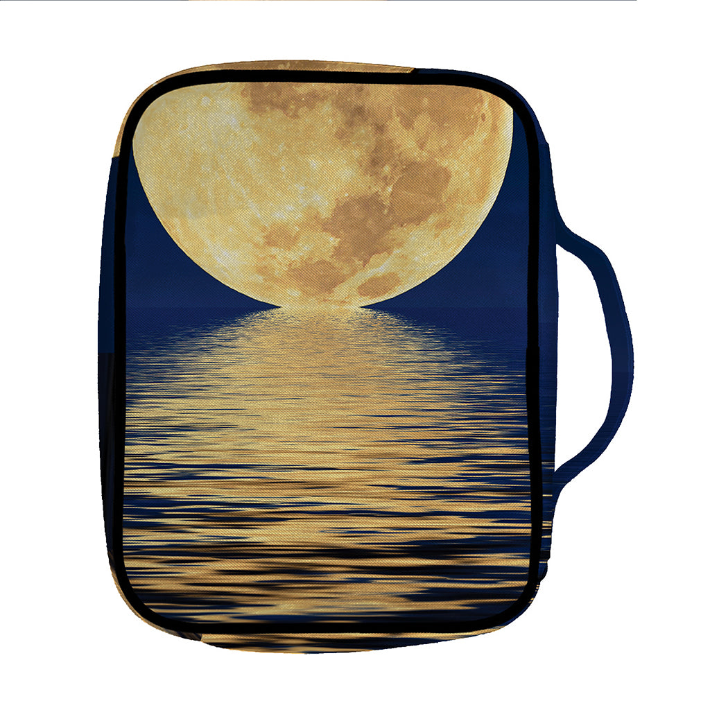 Moonlight On The Sea Print Front Pocket Bible Bag