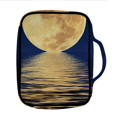 Moonlight On The Sea Print Front Pocket Bible Bag