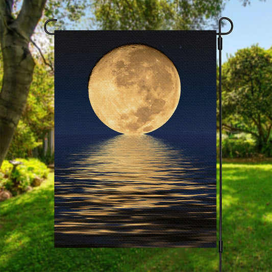 Moonlight On The Sea Print Garden Flag