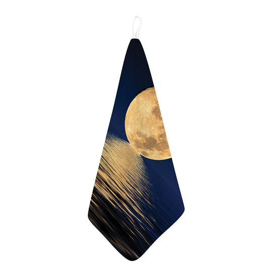 Moonlight On The Sea Print Hand Towel