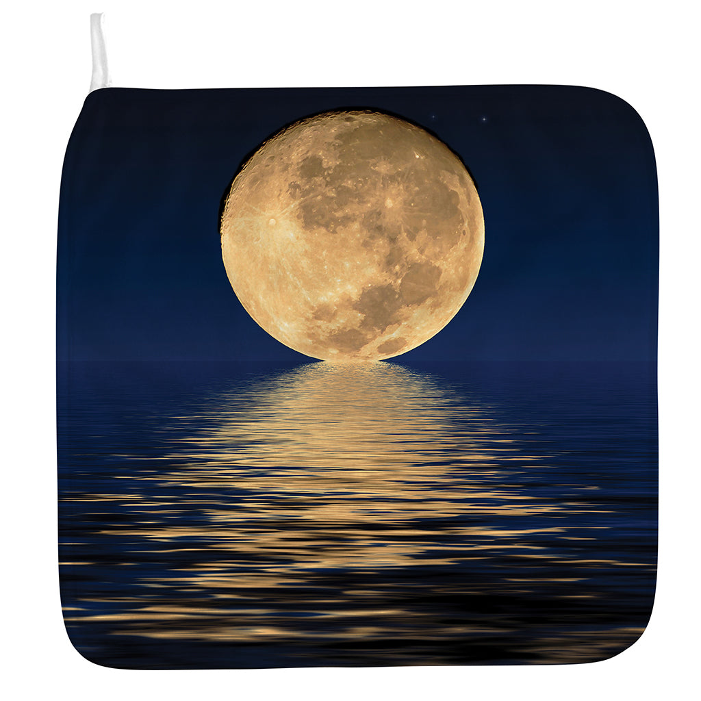 Moonlight On The Sea Print Hand Towel