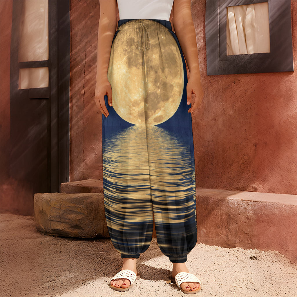 Moonlight On The Sea Print Harem Pants
