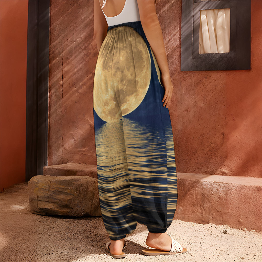 Moonlight On The Sea Print Harem Pants