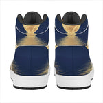 Moonlight On The Sea Print High Top Leather Sneakers