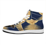 Moonlight On The Sea Print High Top Leather Sneakers
