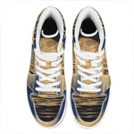 Moonlight On The Sea Print High Top Leather Sneakers