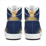 Moonlight On The Sea Print High Top Leather Sneakers