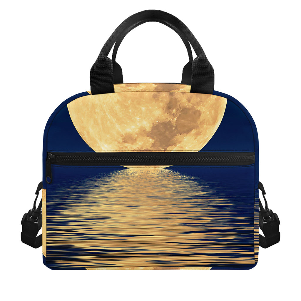 Moonlight On The Sea Print Insulated Lunch Bag
