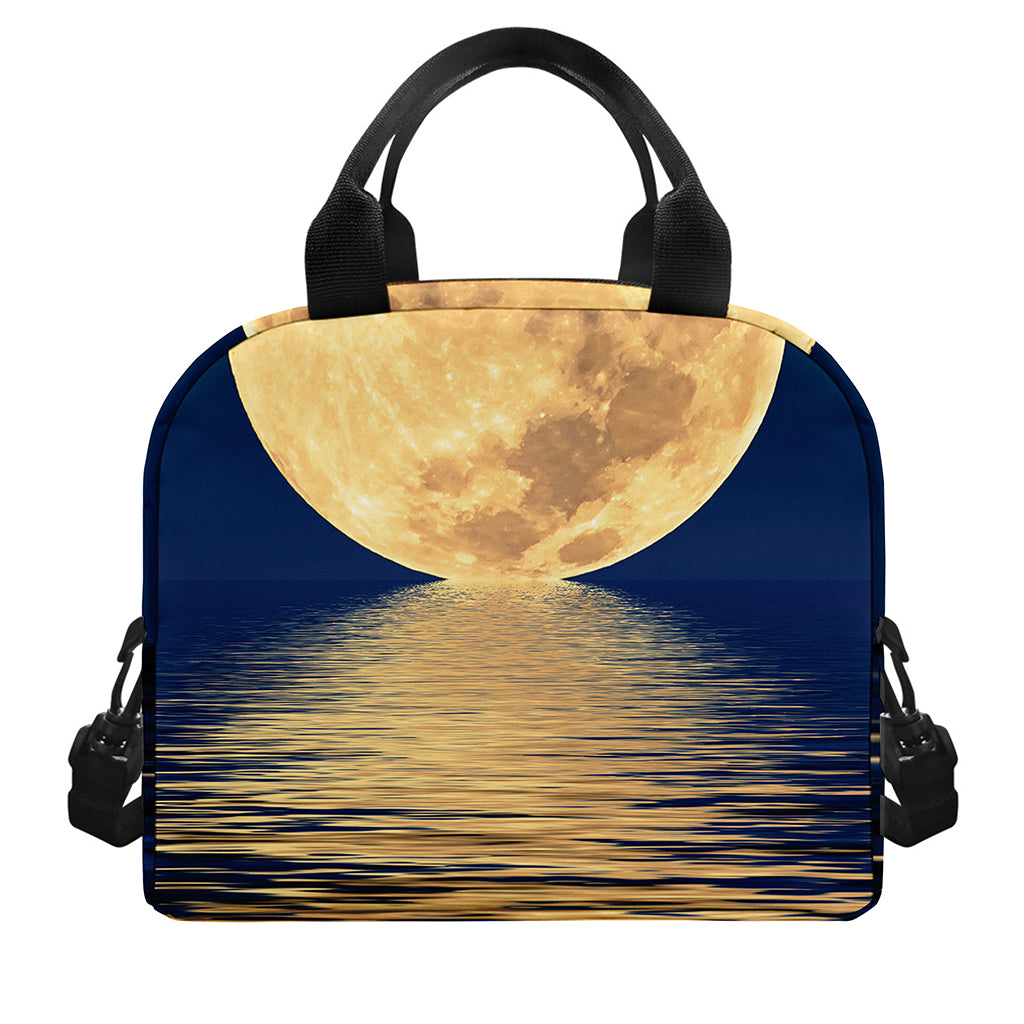 Moonlight On The Sea Print Insulated Lunch Bag